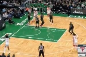 终于来了!阿门命中本赛季个人首记三分 此前10中0!