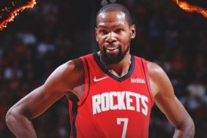  18中6得21分6板5助！火箭官方赢球海报封面人物：杜兰特