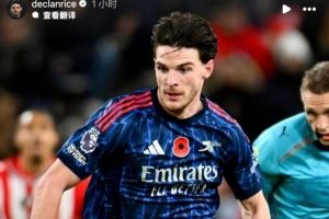  赖斯社媒：昨天未能取胜实属遗憾，球队已蓄势待发迎接新征程