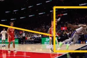  太极限了！东契奇身体已横着飞出底线但仍送出妙传助拉拉维亚2+1